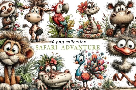 Download Whimsical Safari Clipart Bundle - Bundle Collection