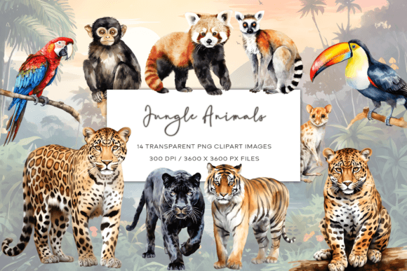 Download Jungle Watercolor Animals Clipart - Watercolor animals clipart Collection
