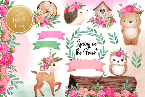 Download Spring Forest Animal Clipart Set - Animal clipart set Collection