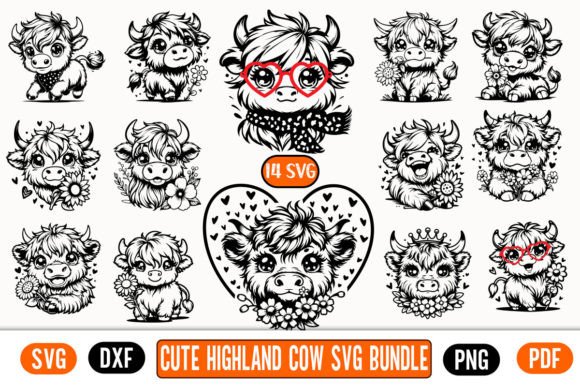 Download Highland Cow Svg, Png, DXF Bundle Cricut - Bundle Collection