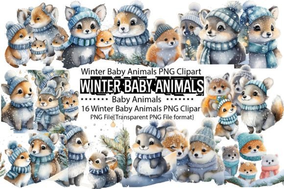 Download Winter Baby Animals Sublimation Bundle - Bundle Collection