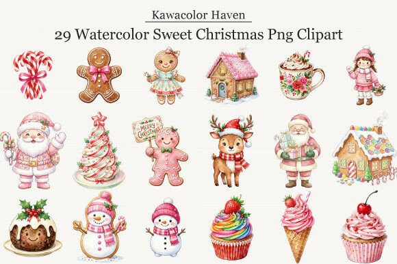 Download Watercolor Sweet Christmas Png Clipart - Premium Resources