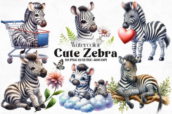 Download Cute Zebra Clipart Bundle - Bundle Collection