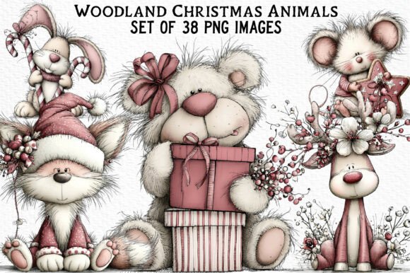 Download Whimsical Woodland Christmas Animals - Premium Resources