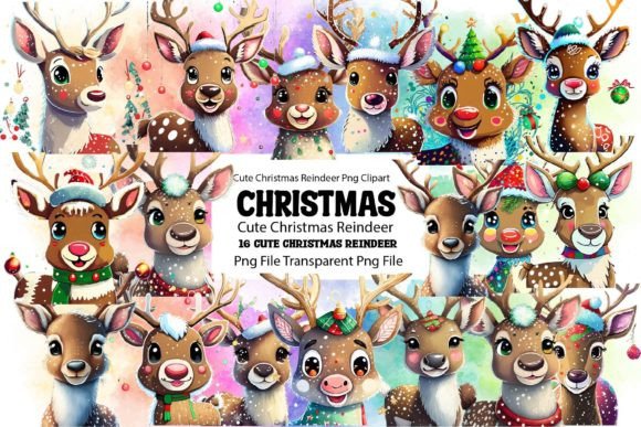 Download Cute Christmas Reindeer Bundle - Bundle Collection
