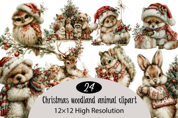 Download Christmas Woodland Animal Clipart Bundle - Bundle Collection