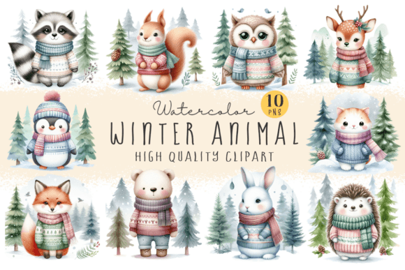 Download Winter Animals PNG Clipart Bundle - Bundle Collection
