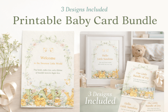 Download Baby Shower Cute Animals Card Bundle - Bundle Collection