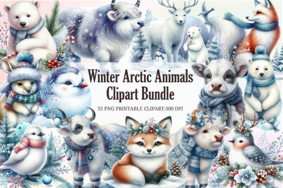 Download Winter Arctic Animals Clipart Bundle - Bundle Collection