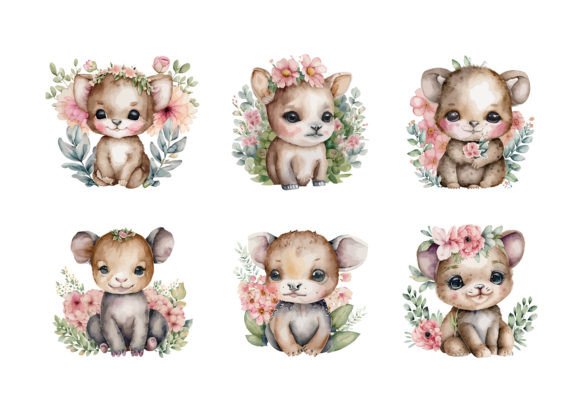 Download Watercolor Animals Clipart Set - Watercolor animals clipart Collection