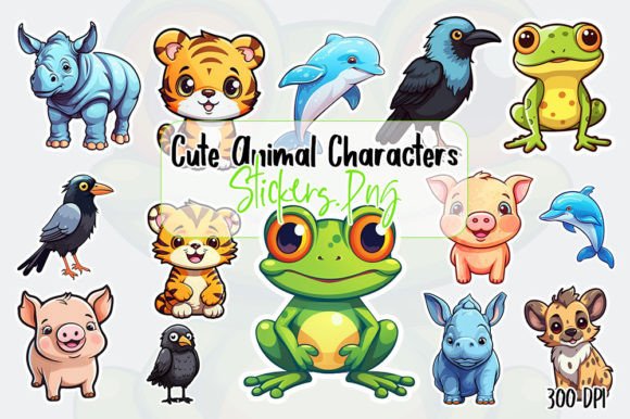 Download Cute Animal Characters Stickers - Animal characters Collection
