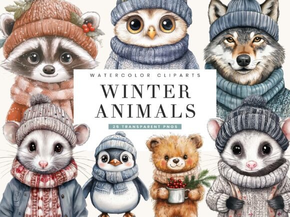 Download Winter Animals Clipart Bundle - Bundle Collection