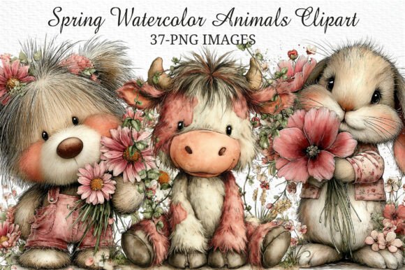 Download Spring Watercolor Animals Clipart Png - Watercolor animals clipart Collection