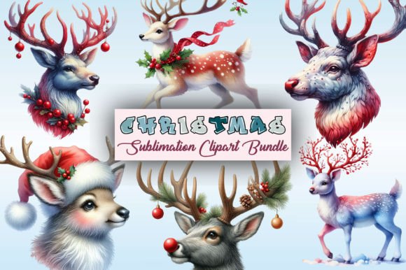 Download Christmas Reindeer PNG Clipart Bundle - Bundle Collection