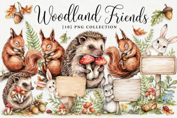 Download Woodland Friends Clipart Free PNG Bundle - Bundle Collection