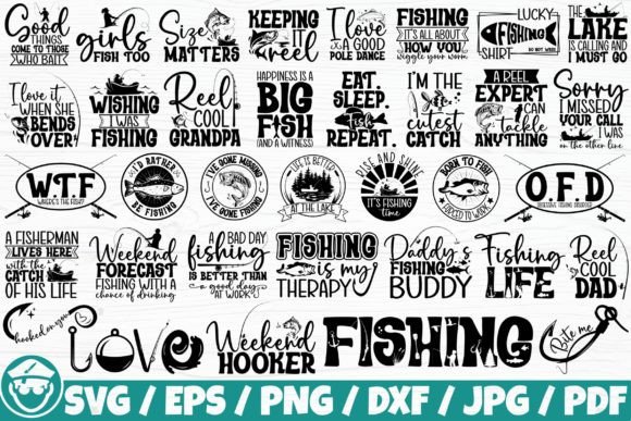Download Fishing Life / Fishing Quotes X35 BUNDLE - Bundle Collection