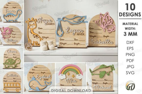 Download Personalized Baby Name Signs Bundle - Bundle Collection