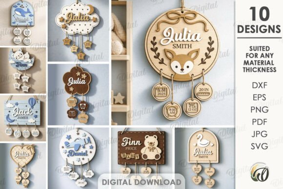 Download Baby Personalized Baby Stat Signs Bundle - Bundle Collection