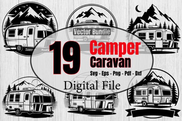 Download CAMPER CARAVAN SVG Bundle,Travel Trailer - Bundle Collection
