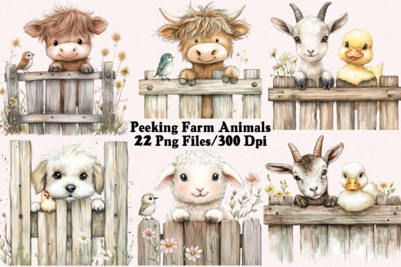 Download Peeking Farm Animals PNG Clipart Bundle - Bundle Collection