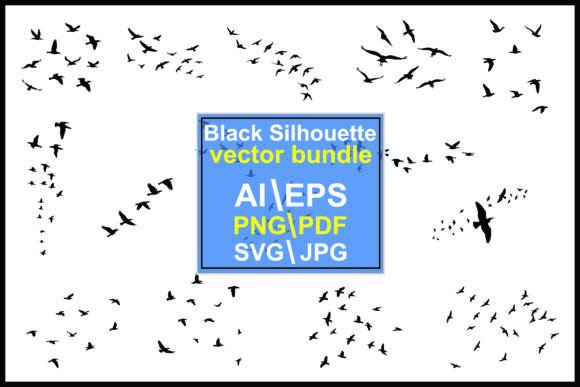 Download Flock Flying Birds Black Vector Bundle - Bundle Collection