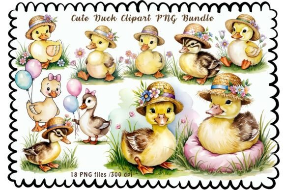Download Cute Duck Clipart PNG Bundle, Baby Duck - Bundle Collection