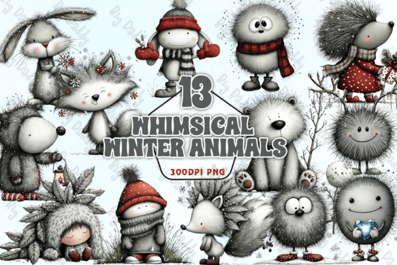 Download Whimsical Winter Animals PNG - Winter animals Collection