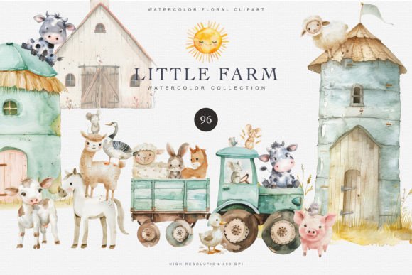 Download Nursery Little Farm Animal Clipart Set - Animal clipart set Collection