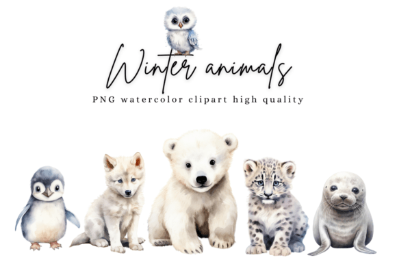 Download Winter Animals Watercolor Clipart - Winter animals Collection