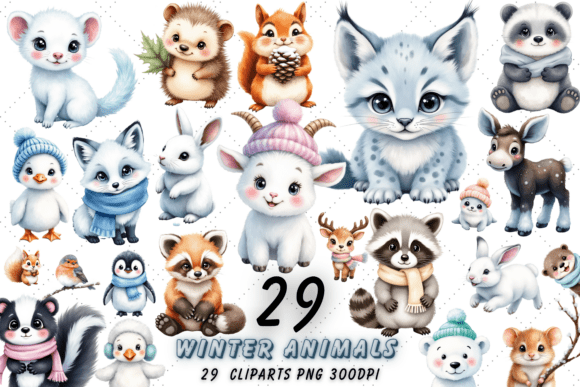 Download Winter Animals Watercolor Clipart Bundle - Bundle Collection