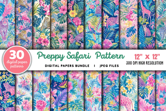 Download Preppy Safari Pattern Bundle - Bundle Collection