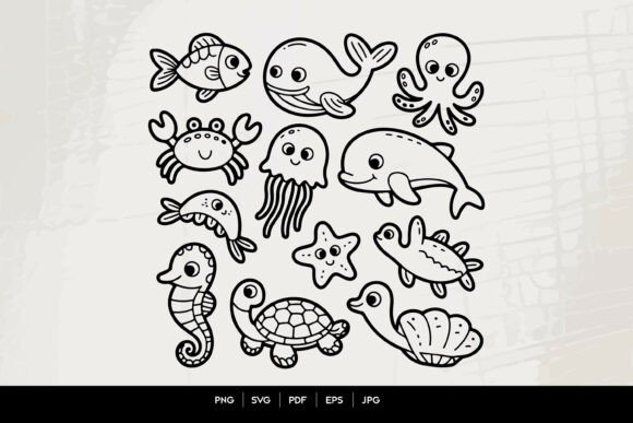 Download Cute Sea Animals SVG Bundle - Bundle Collection