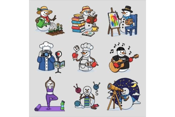 Download Snowmen in Different Occupations Bundle - Bundle Collection