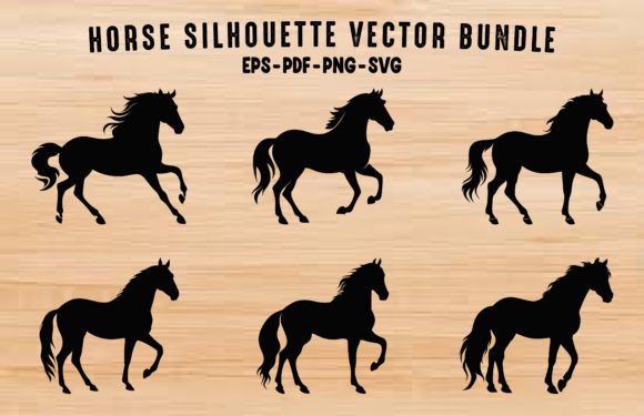 Download Horses Vector Silhouette Clipart Bundle - Bundle Collection