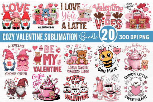 Download Cozy Valentine PNG Sublimation Bundle - Bundle Collection