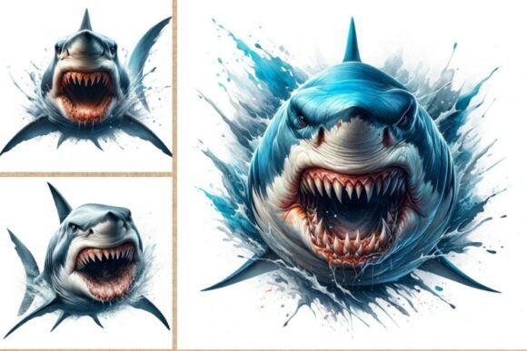 Download Angry Shark Clipart Bundle | 12 JPEG - Bundle Collection