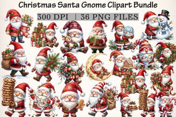 Download Christmas Santa Gnome Clipart Bundle - Bundle Collection