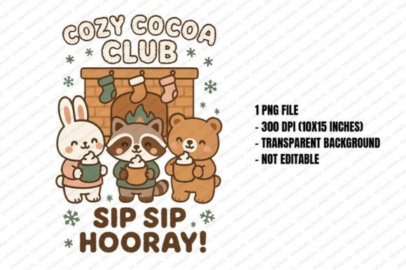 Download Cozy Cocoa Club Winter Animals PNG - Winter animals Collection