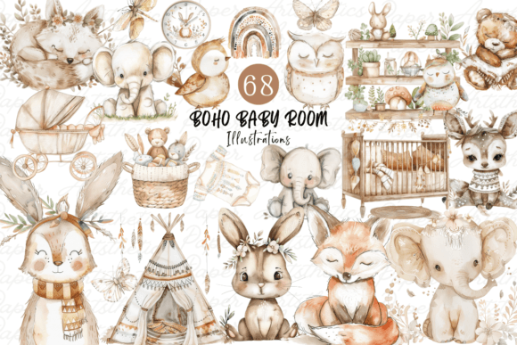 Download Boho Baby Clipart Bundle Boho Animals - Bundle Collection