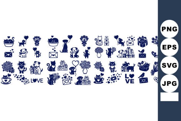 Download Cute Valentine Animal Clipart Set - Animal clipart set Collection