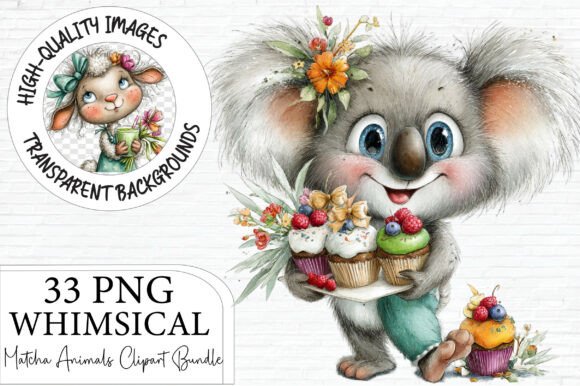 Download Whimsical Matcha Animals Clipart Bundle - Bundle Collection