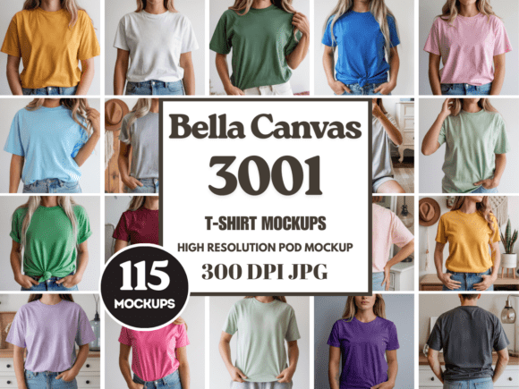 Download Bella Canvas 3001 TShirt Mockup Bundle - Bundle Collection
