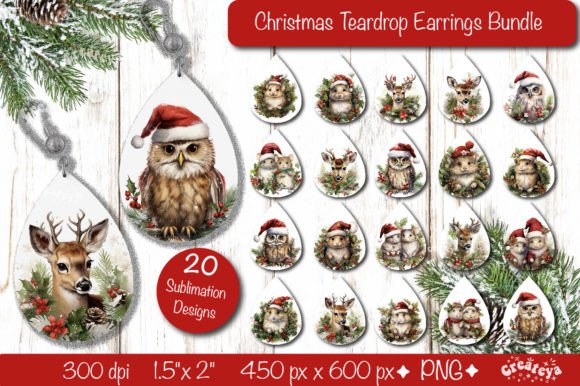 Download Christmas Teardrop Earrings Bundle - Bundle Collection