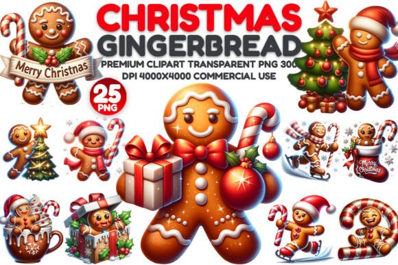Download Christmas Gingerbread Clipart PNG Bundle - Bundle Collection
