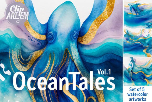 Download Watercolor OceanTales Bundle 5 Image Sea - Bundle Collection