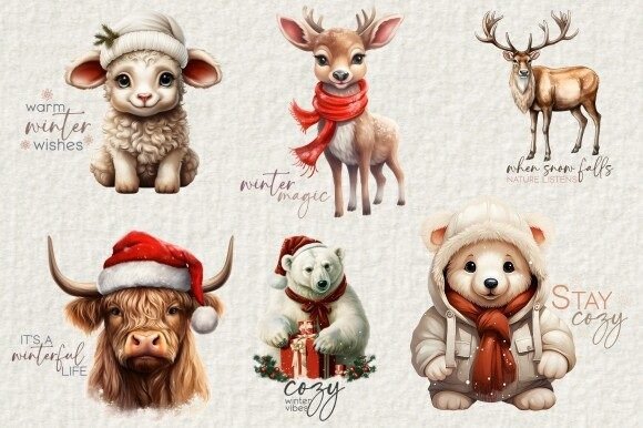 Download Winter Animals PNG Sublimation - Winter animals Collection