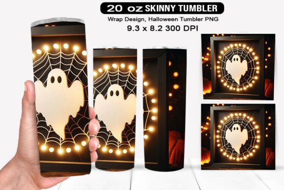 Download Ghost Skinny Tumbler 20oz Wrap Design, H - Premium Resources