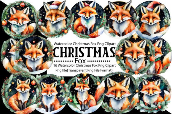 Download Watercolor Christmas Fox Bundle - Bundle Collection