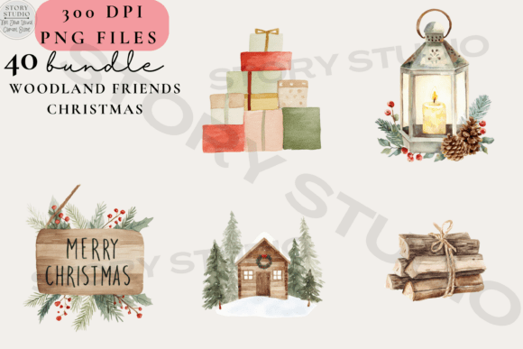 Download Woodland Friends Christmas PNG Bundle - Bundle Collection