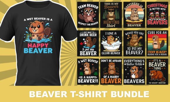 Download Funny Beaver Shirt Bundle – Cute &amp; Witty - Bundle Collection